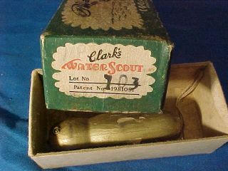 1930s CLARKS WATER SCOUT Wood MOUSE Type FISHING LURE w Orig BOX 2