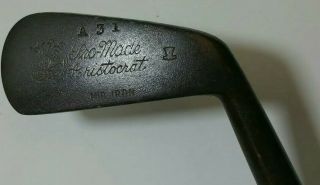 Antique Wooden Hickory Stick Pro Made Aristocrat Mid Iron Golf Club