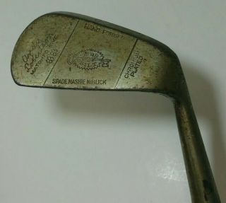 ANTIQUE WOODEN HICKORY STICK ANDY ROBERTSON SPADE MASHIE NIBLICK GOLF CLUB 3