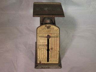 Antique 1930s 1940s Small Postal Scale Guild One Pound Postal Desk Scale