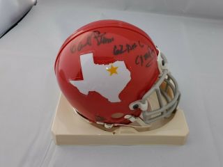 Rare Hank Stram Signed Dallas Texans Mini Helmet Nfl Hof Lt4