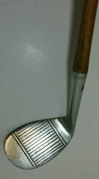 Antique Wooden Hickory Stick Klymac Chromium 8 Niblick Forged Golf Club