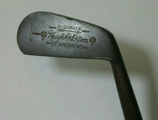 Antique Wooden Hickory Stick St.  Andrews Wright & Ditson Mid Iron Golf Club