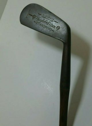 ANTIQUE WOODEN HICKORY STICK ST.  ANDREWS WRIGHT & DITSON MID IRON GOLF CLUB 3