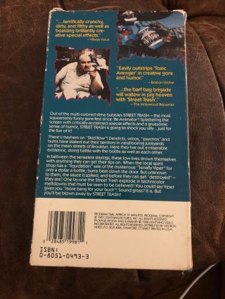 Street Trash VHS Lightning Video Rare 3