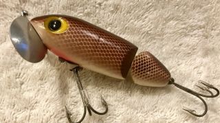 Fishing Lure Fred Arbogast Rare Brown Scale 5/8 Jointed Jitterbug Tackle Bait 3