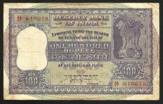 India Banknote - 100 Rupee Re - - Rare Old Issue