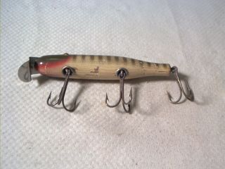 Vintage old wood fishing lure Creek Chub Pikie Pike Scale GE w/ Box 3