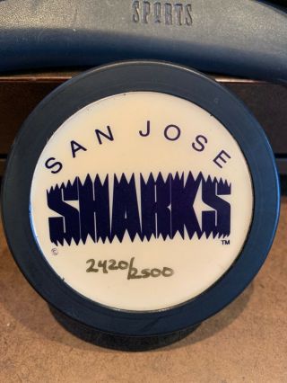San Jose Sharks 1st Season 1991 - 92 2420/2500 Rare Teeth Black Nhl Hockey Puck