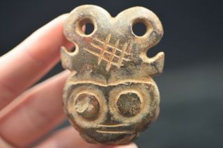 Old Chinese Neolithic Hongshan Jade Hand Carved Amulet Pendant B8