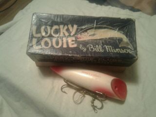 Vintage Lucky Louie Salmon Lure Plug Bill Misner W/ Box