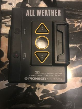 Pioneer Pk - 5aw All Weather Portable Cassette Player Auto Reverse Rare