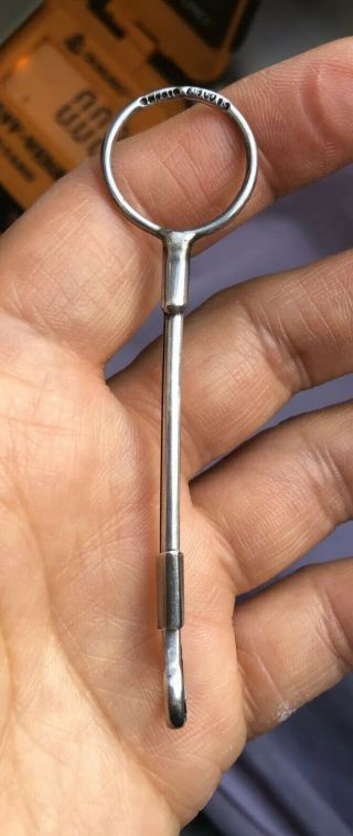 Rare Antique Chester Hallmark Long Hook Napin Clip