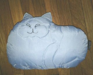 2 Nettle Creek Blue Cat Shaped Decorative Silky Soft Throw Bed Pillow Rare Htf