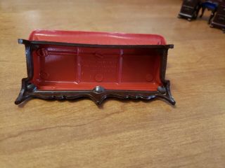 Vintage Red RENWAL Dollhouse Miniature Sofa Couch Plastic Furniture 3