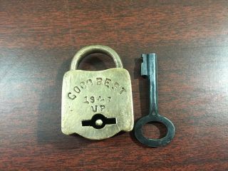 An Old Or Antique Brass Rarest Shape Miniature Small Sized Padlock With Key