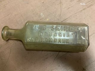 Antique Medicine Bottle Seiberts Drug Store Carbondale Il Illinois 4
