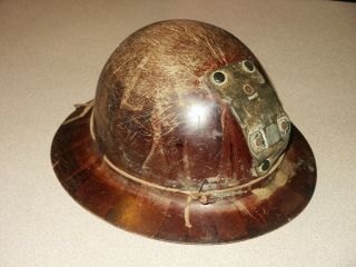 Vintage Antique Msa Skullgard Miners Safety Helmet Hard Hat Full Brim Tiger