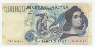 500.  000 Lire Italia Vf 1997 P118 Raffaello Lira Italy Note Rare 500000 Raphael