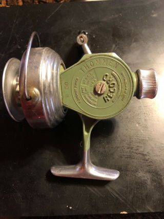 Antique Thommen Record Model 50b Swiss Made Spinning Reel With Bail