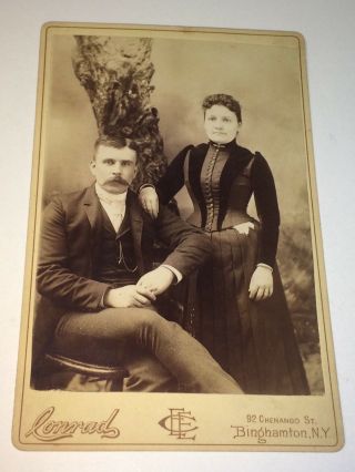 Rare Antique Occupational Married Couple Asylum Kitchen Staff NY Cabinet Photo 2