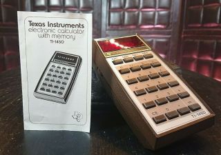 Rare Vintage 1976 Texas Instrument Calculator Ti - 1450 8 Red Led