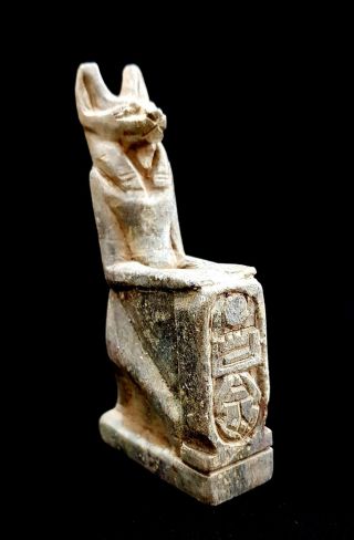Very Rare Ancient Egyptian Antique Statue Of God Kneeling Anubis 12th Dynasty