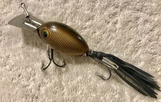 Fishing Lure Fred Arbogast Rare Brown Scale Arbo Gaster Tackle Box Crank Bait