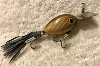Fishing Lure Fred Arbogast Rare Brown Scale Arbo Gaster Tackle Box Crank Bait 2