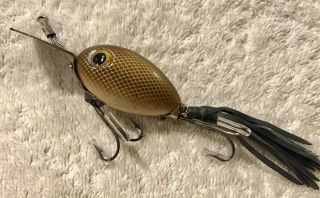 Fishing Lure Fred Arbogast Rare Brown Scale Arbo Gaster Tackle Box Crank Bait 3