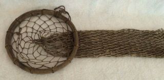 Vintage hand made boat side hanging fish keeper saver net 30 