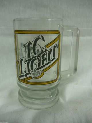 Vintage I.  C.  Light Glass Beer Mug Iron City Pittsburgh Brewing Company 1970s