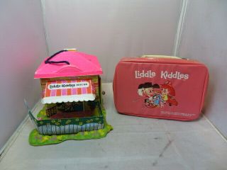 Vintage Liddle Kiddles House,  Carrying Case With Dolls,  Clothes And Accessories