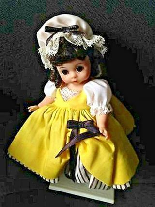 Vintage Tagged Madame Alexander Dress 8 Inch No Doll Yellow Black Stripe French