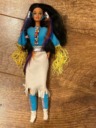 Vintage Native American Indian Barbie Doll 1990 Dolls Of The World Mattel