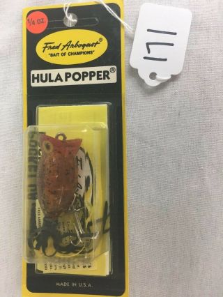 Fred Arbogast Hula Popper 1/4oz Fishing Lure Usa Made 2