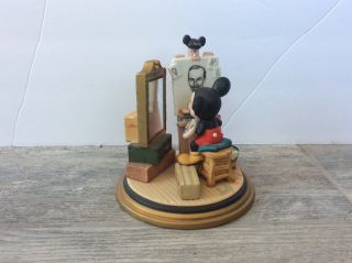 Vintage Mickey Mouse Painting Walt Disney Self Portrait Figurine Ceramic RARE 2