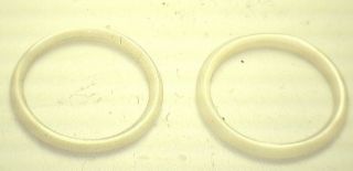 Antique Round White Mother Of Pearl Abalone Hoop Stones 2/set K324