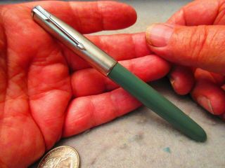 Antique Gray Parker 51 Rib Filled 5 1/16 " Long Fountain Pen