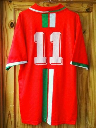 Very Rare Match Worn Wales 11 Football Shirt 1996 Lotto Wc 1998 Giggs ? Man Utd