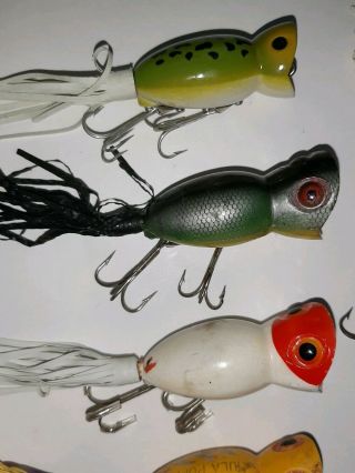 16 assorted Hula Popper fishing lures,  topwater crankbaits 3