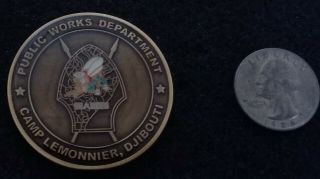 Rare Us Navy Seabees Camp Lemonnier Djibouti Hoa Horn Of Africa Challenge Coin