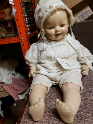 Antique E.  I.  H.  Horseman Baby Dimples Compsition Doll.  22”