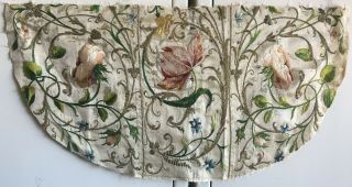 Incredibly Rare 18th C.  French Silk Metallic Embroidery (2894)