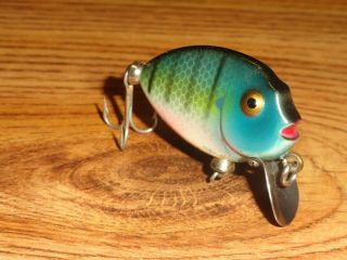 Vintage Fishing Lure Heddon Tiny Punkinseed Series 380 Bgl Blue Gill C.  1955 - 62