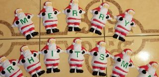 Rare Vintage " Merry Christmas " Plastic Molded Santa Claus Wall Hanging Ornament