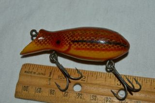 VINTAGE PICO NICHOLS FISHING LURE WOOD GREAT COLOR PATTERN - TACKLE BOX FIND 2