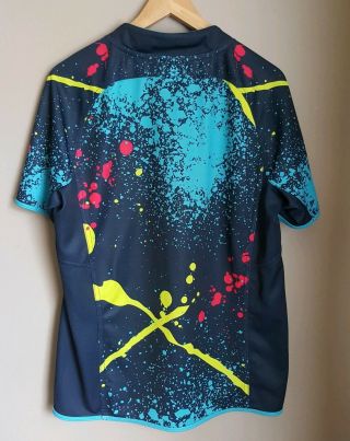 ISC Leeds Rhinos rare paint splash RUGBY League Shirt L Limited Edition 2