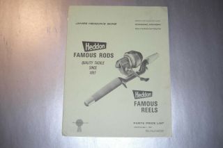 Scarce 1967 Heddon Reels & Rods Parts Price List & Dealer Letter