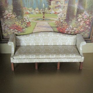 Vtg Dollhouse Sofa Couch Artist Artisan Made Upholstered 60s? Sonia Messer Style